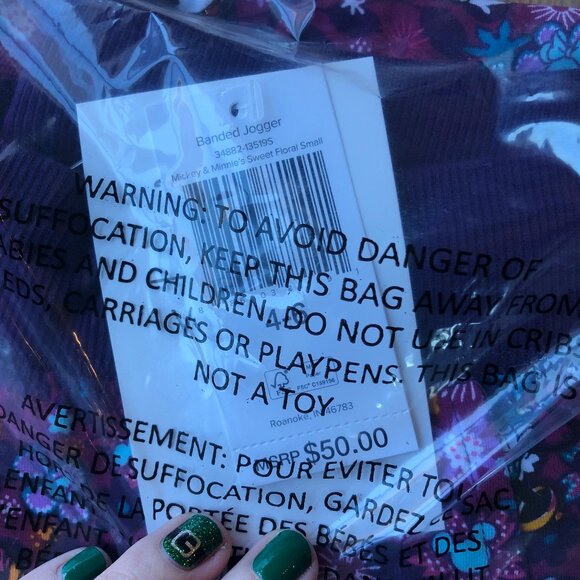 Vera Bradley Disney Banded Jogger Mickey and Minnie's Sweet Floral NWT - Picture 5 of 6